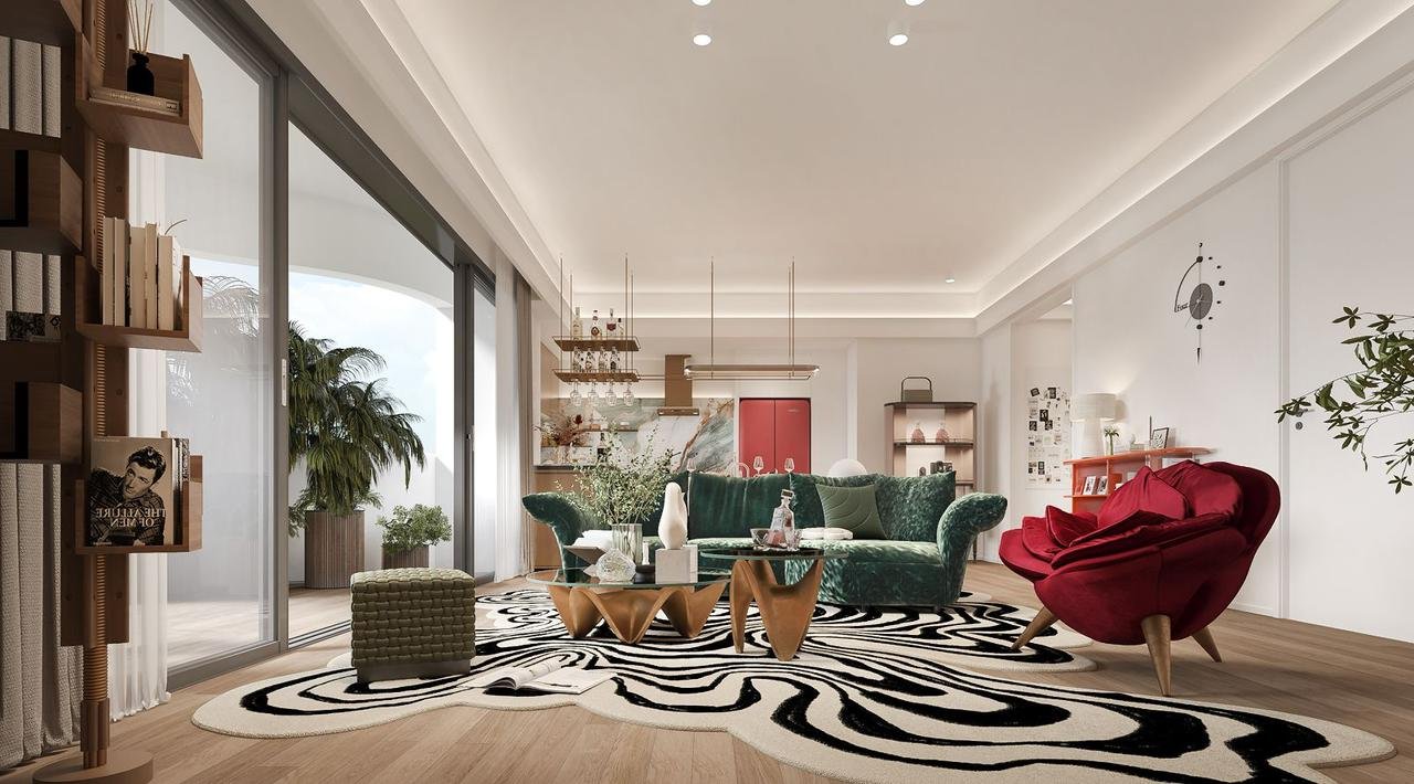 Living room area of 4 bedrooms at amani residence apartments in westlands