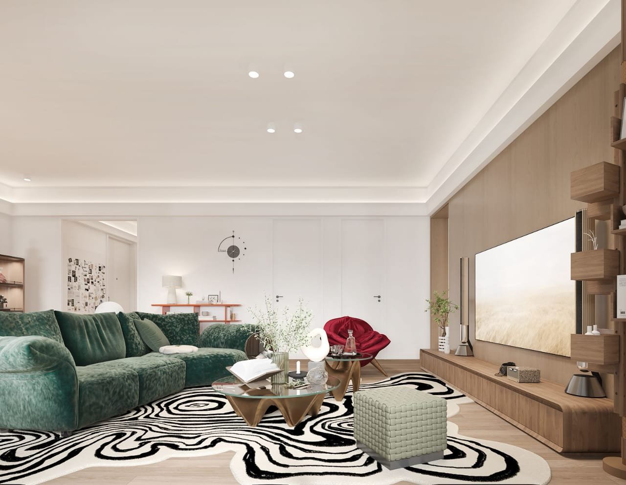 Elegant living room area of 4 bedrooms at Amani Residence apartments in westlands