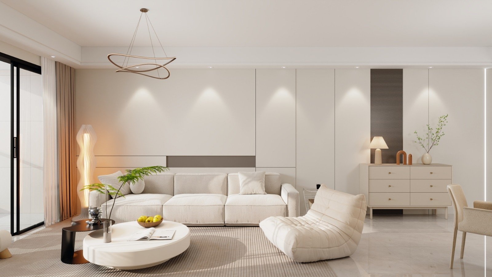 Elegant living room area of 2 bedrooms at Casa Rina Heights In Westlands