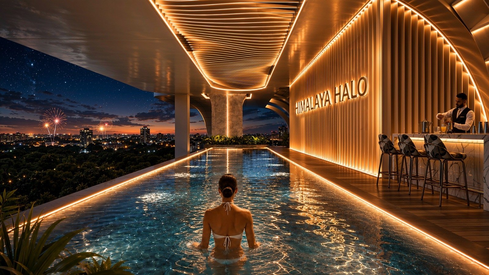 rooftop swimming pool of 1 bedrooms at Himalaya Halo Apartments In Westlands