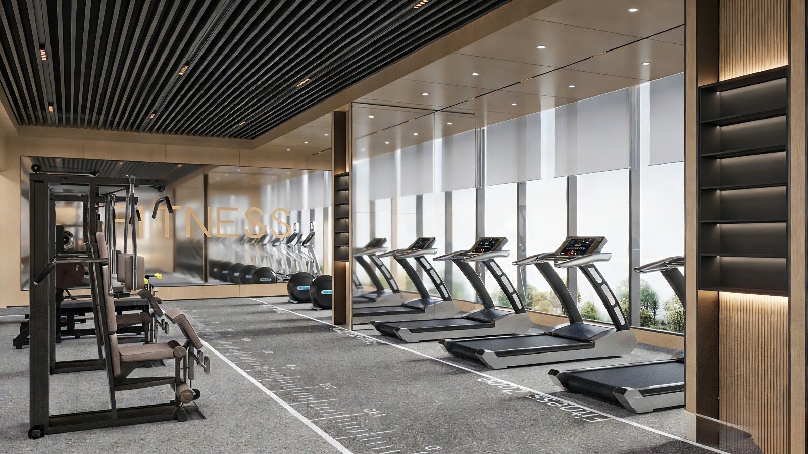 gym area of 3 bedrooms at Riverside Azure Apartments In westlands