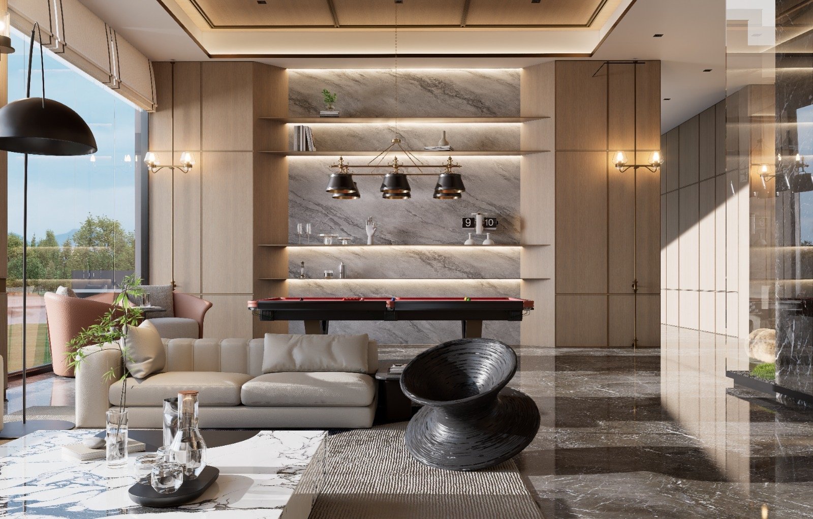 Restaurant area at Aether Residences In Westlands