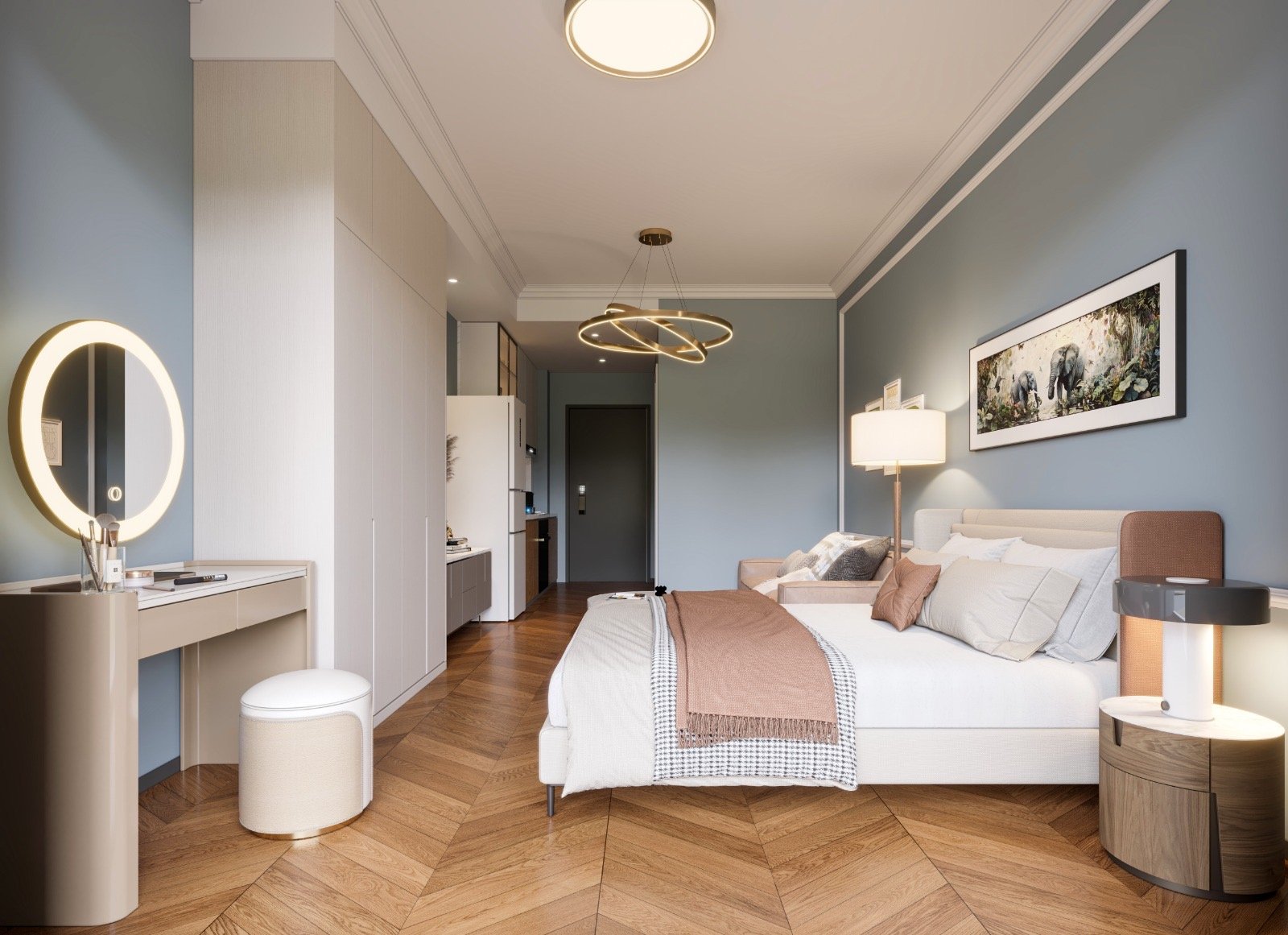 Well designed bedroom area of 3 bedrooms at Berkeley Residence In Westlands