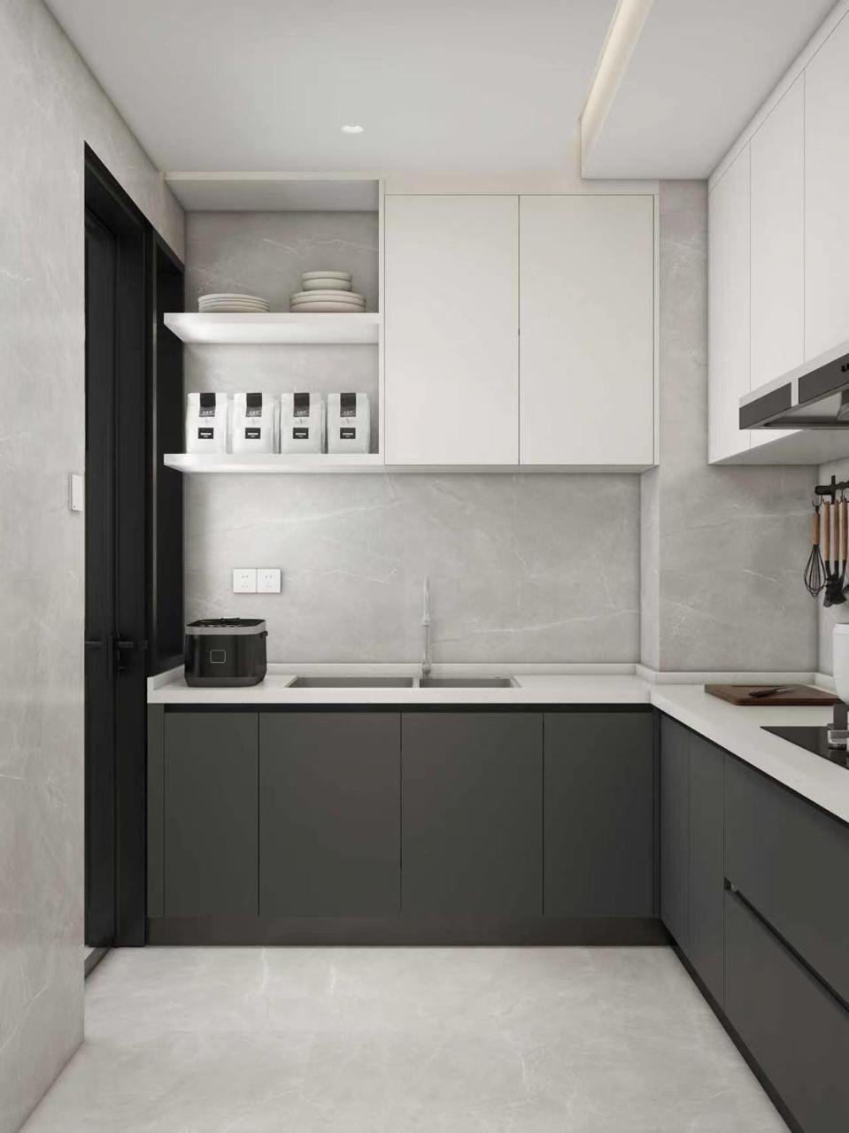 Modern design kitchen area of 3 bedrooms at Nova Garden Apartments In Kilimani
