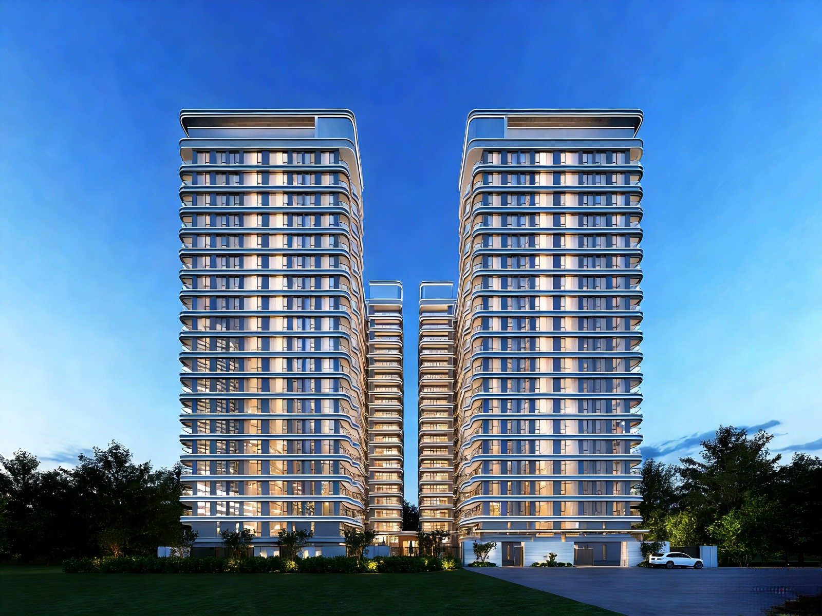 exterior far view at Riverside Azure Apartments In westlands