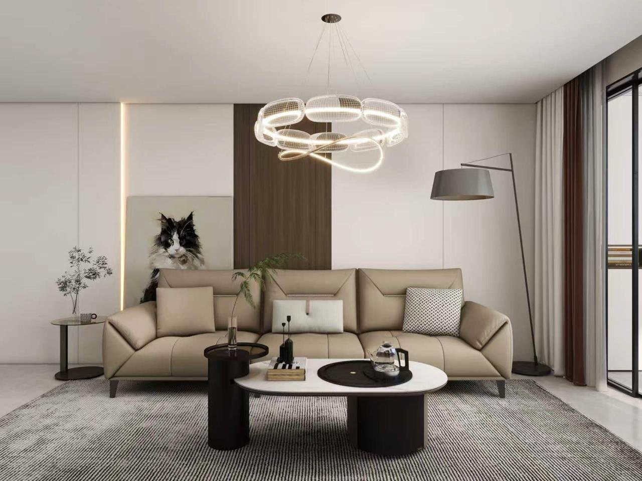 Living room area of 3 bedrooms at Nova Garden Apartments In Kilimani