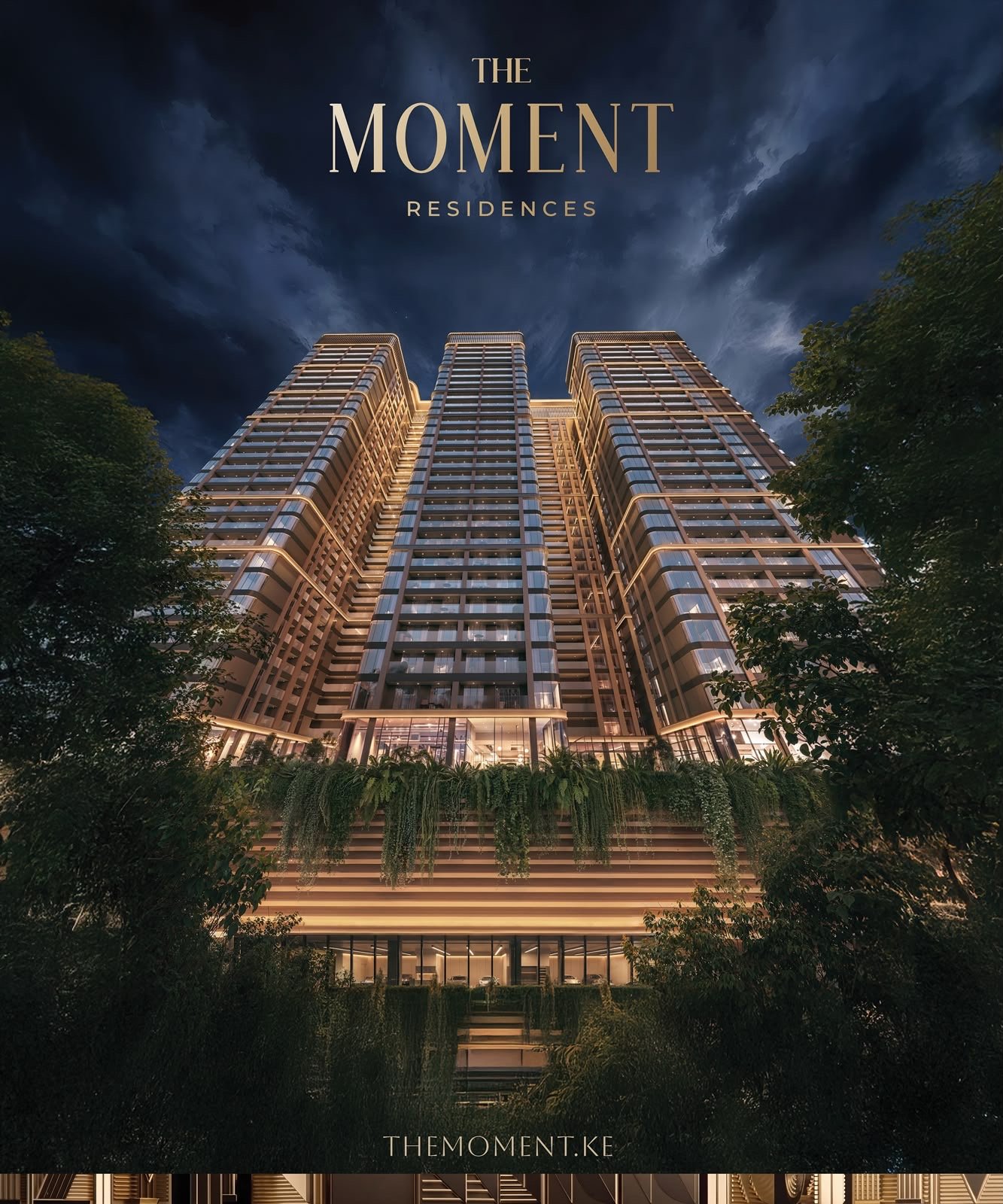 exterior close up view at the moment residences in westlands