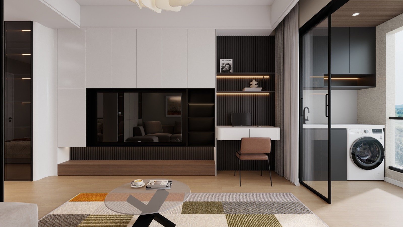 elegant study area of 2 bedrooms at Aether Residences In Westlands