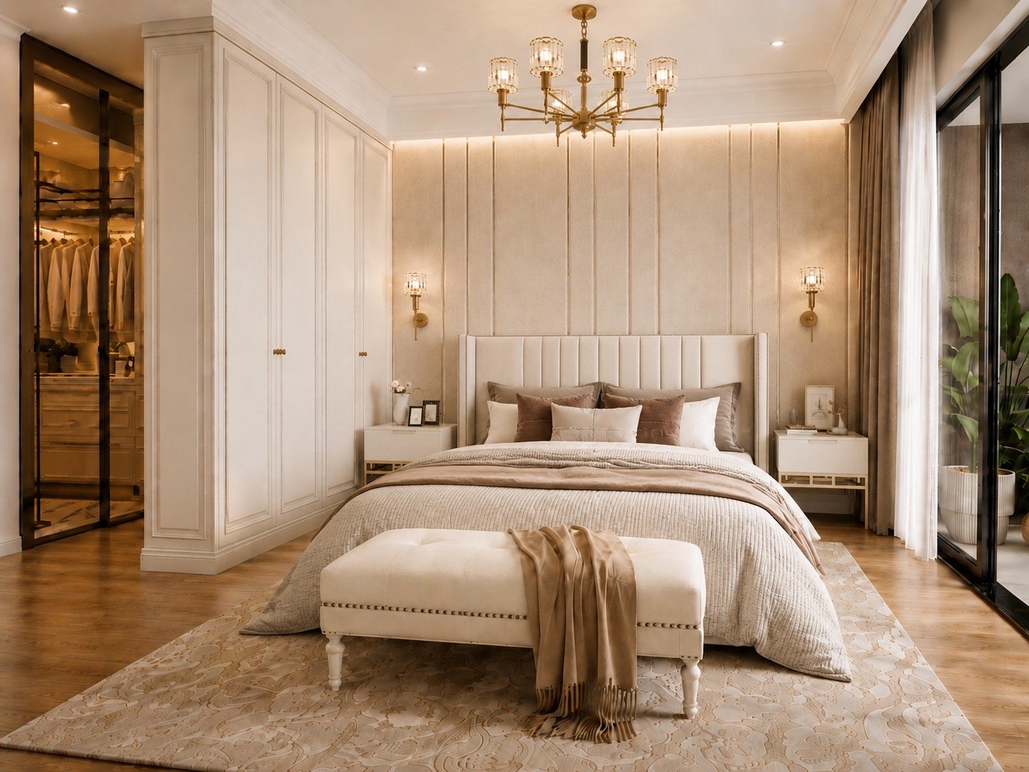 elegant master bedroom of 2 bedrooms at Riverside Azure Apartments In westlands