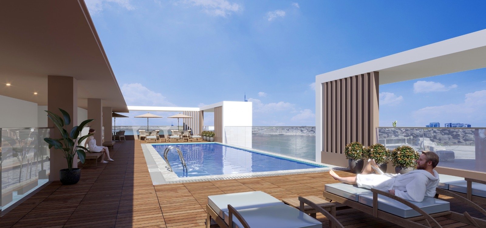 Roof top swimming pool area of 3 bedrooms at Berkeley Residence In Westlands