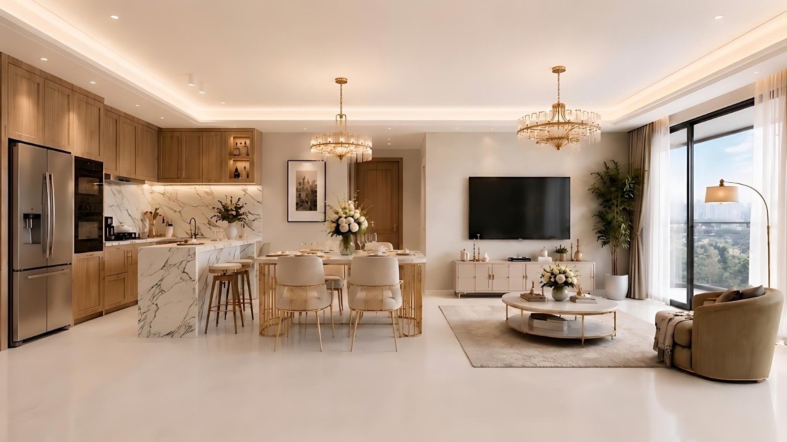 Stylish living room at Riverside Azure Apartments In westlands