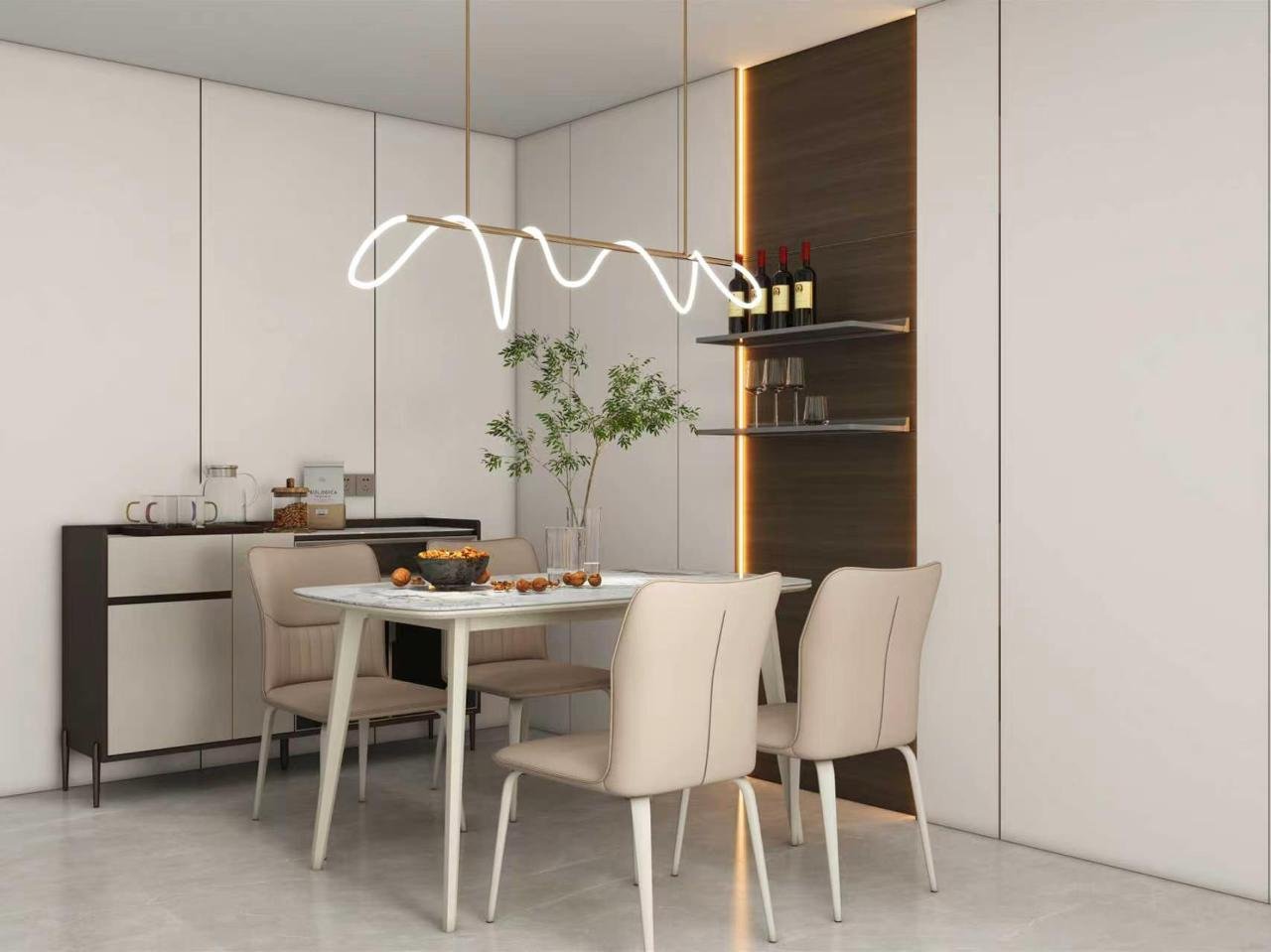 Elegant dining area of 3 bedrooms at Nova Garden Apartments In Kilimani