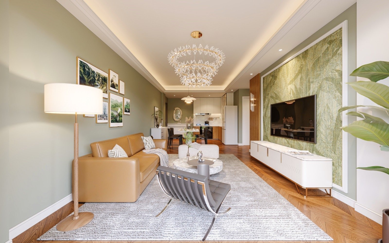 Modern designed living room area of 3 bedrooms at Berkeley Residence In Westlands