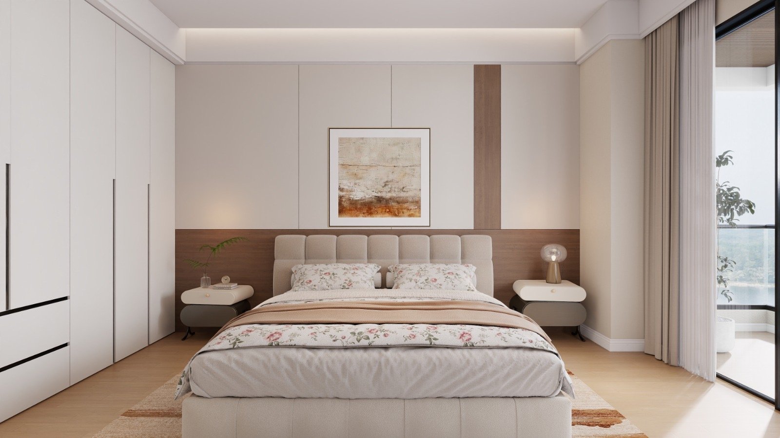 Spacious master bedroom area of 2 bedrooms at Aether Residences In Westlands