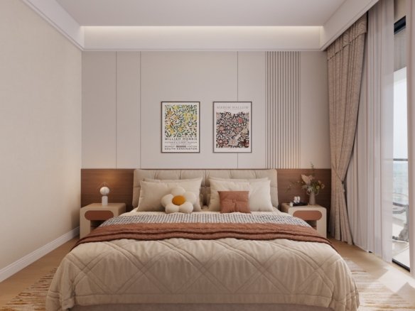 Spacious master bedroom area of 2 bedrooms at Aether Residences In Westlands