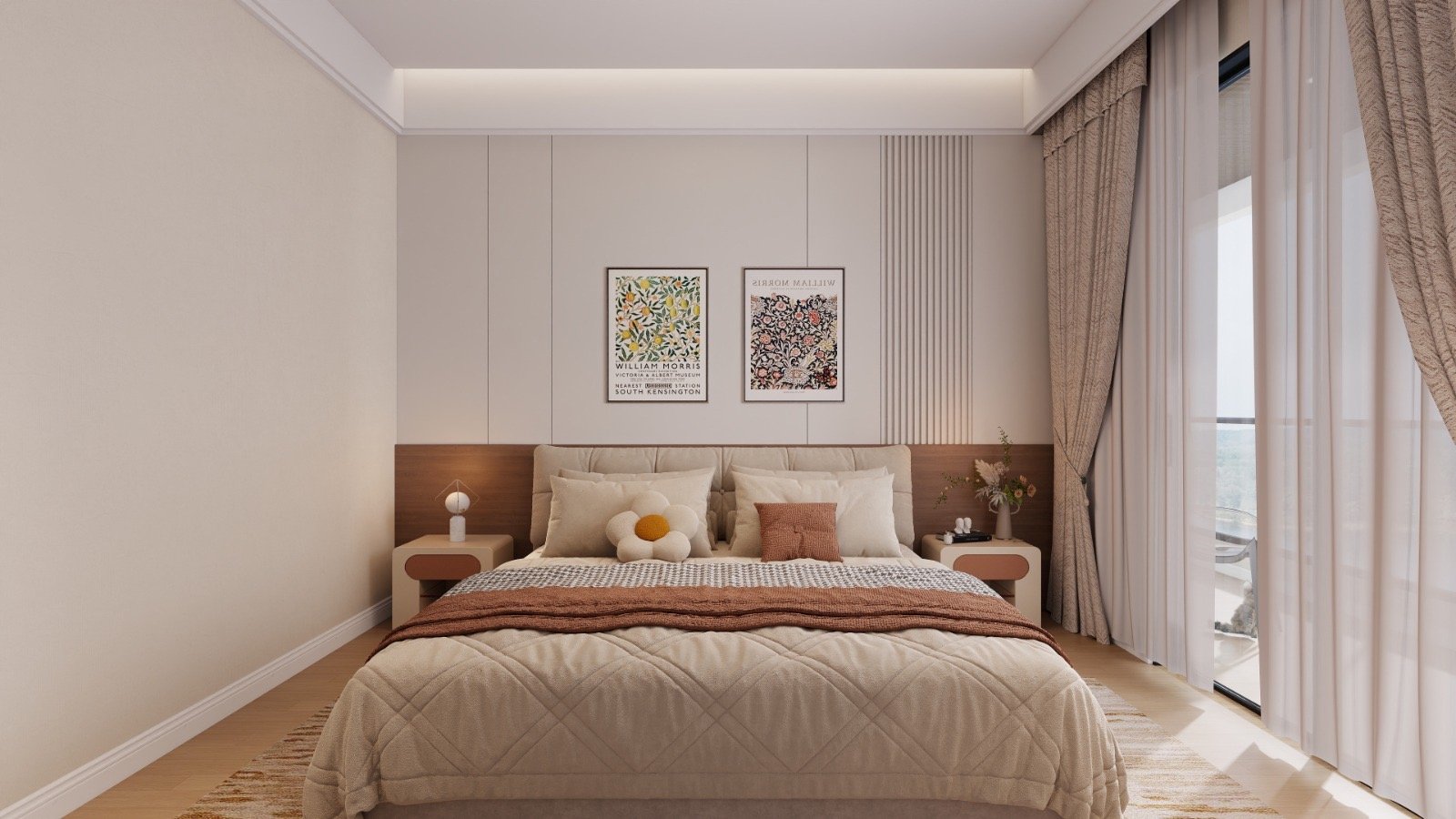 Spacious master bedroom area of 2 bedrooms at Aether Residences In Westlands