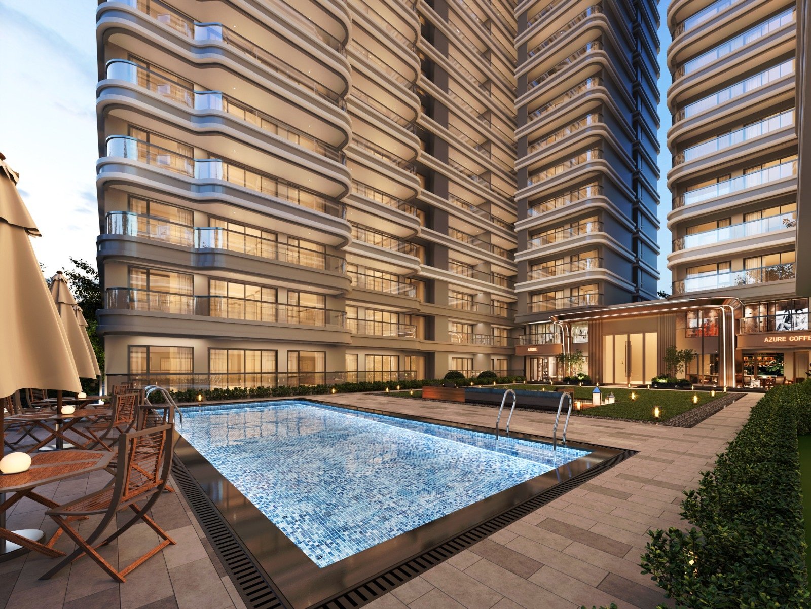 Heated swimming pool of 2 bedrooms at Riverside Azure Apartments In westlands