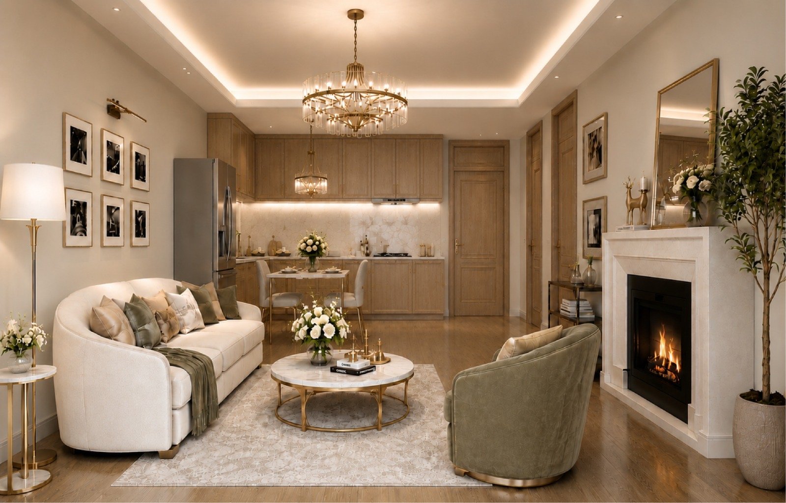 living room area of 1 bedrooms at Riverside Azure Apartments In westlands