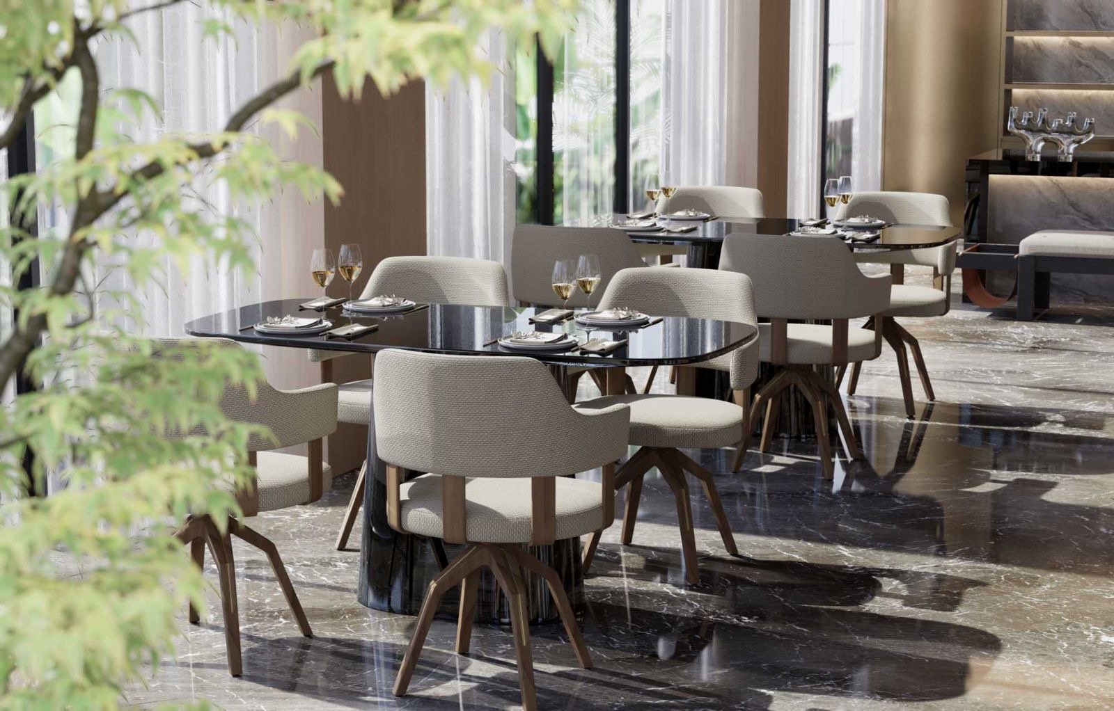 Cafe and restaurant area of 1 bedrooms at Aether Residences In Westlands