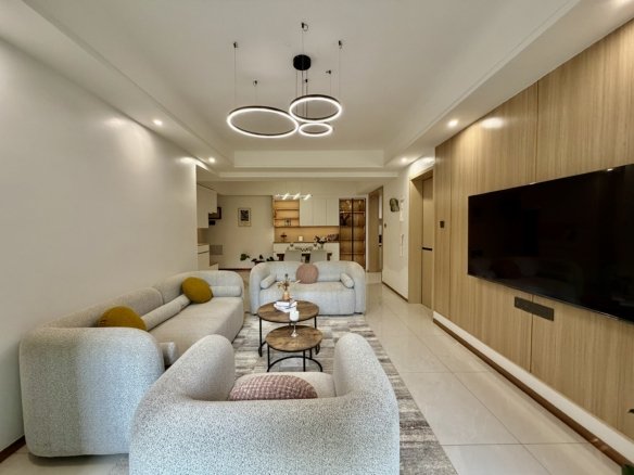 Living room area of 2 bedrooms side view at Raphta One Residency In Westlands