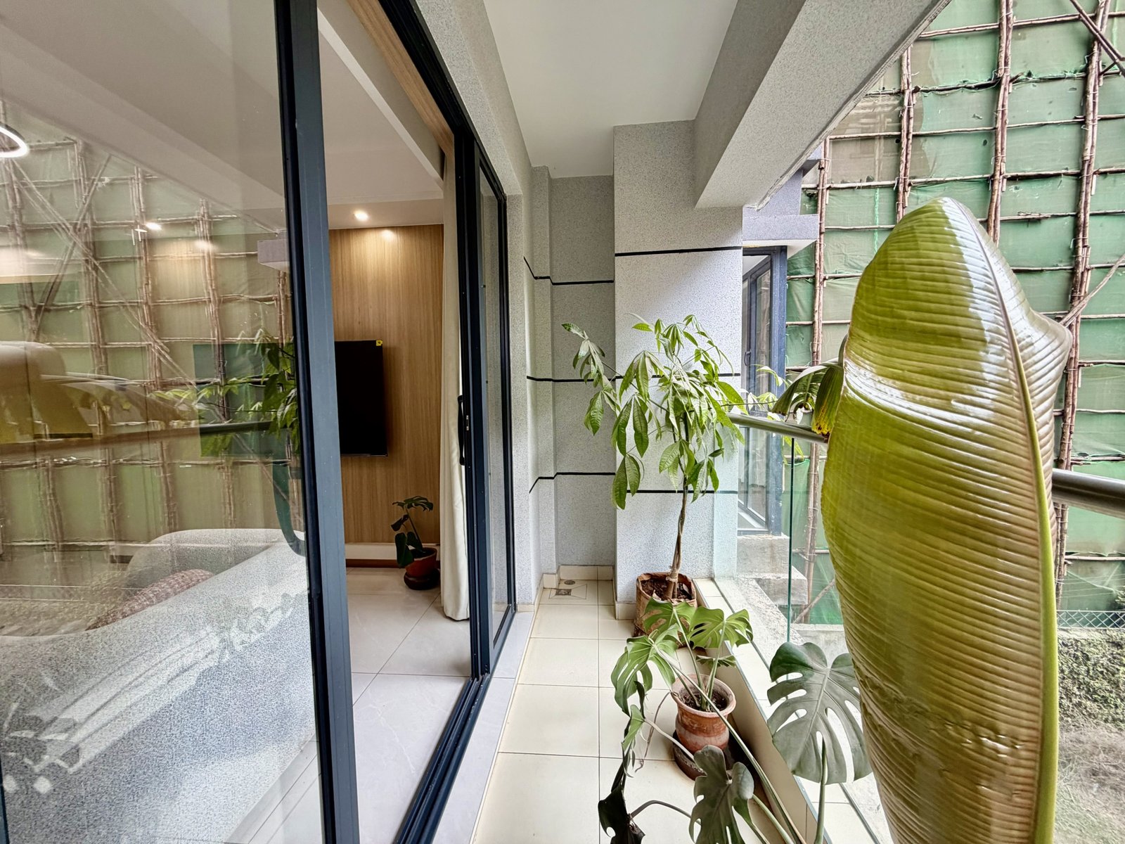 Balcony area area of 1 bedrooms at Raphta One Residency In Westlands
