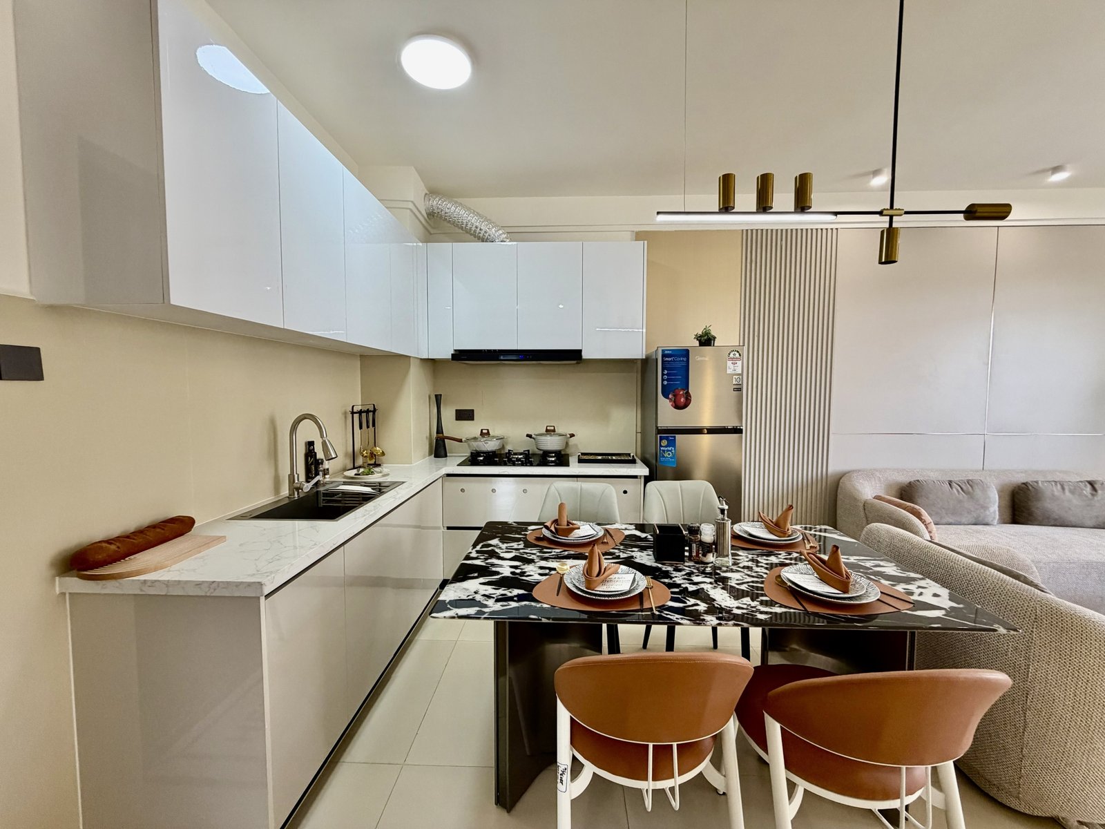Elegant dining area of 3 bedroom apartments for sale in Kileleshwa
