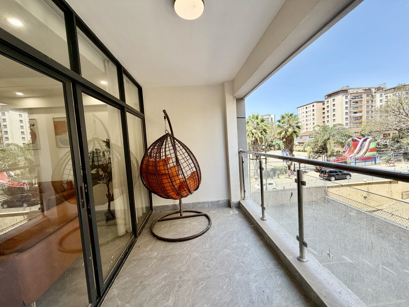 elegant balcony areaof 3 bedrooms at Golden Street Residency In Kileleshwa