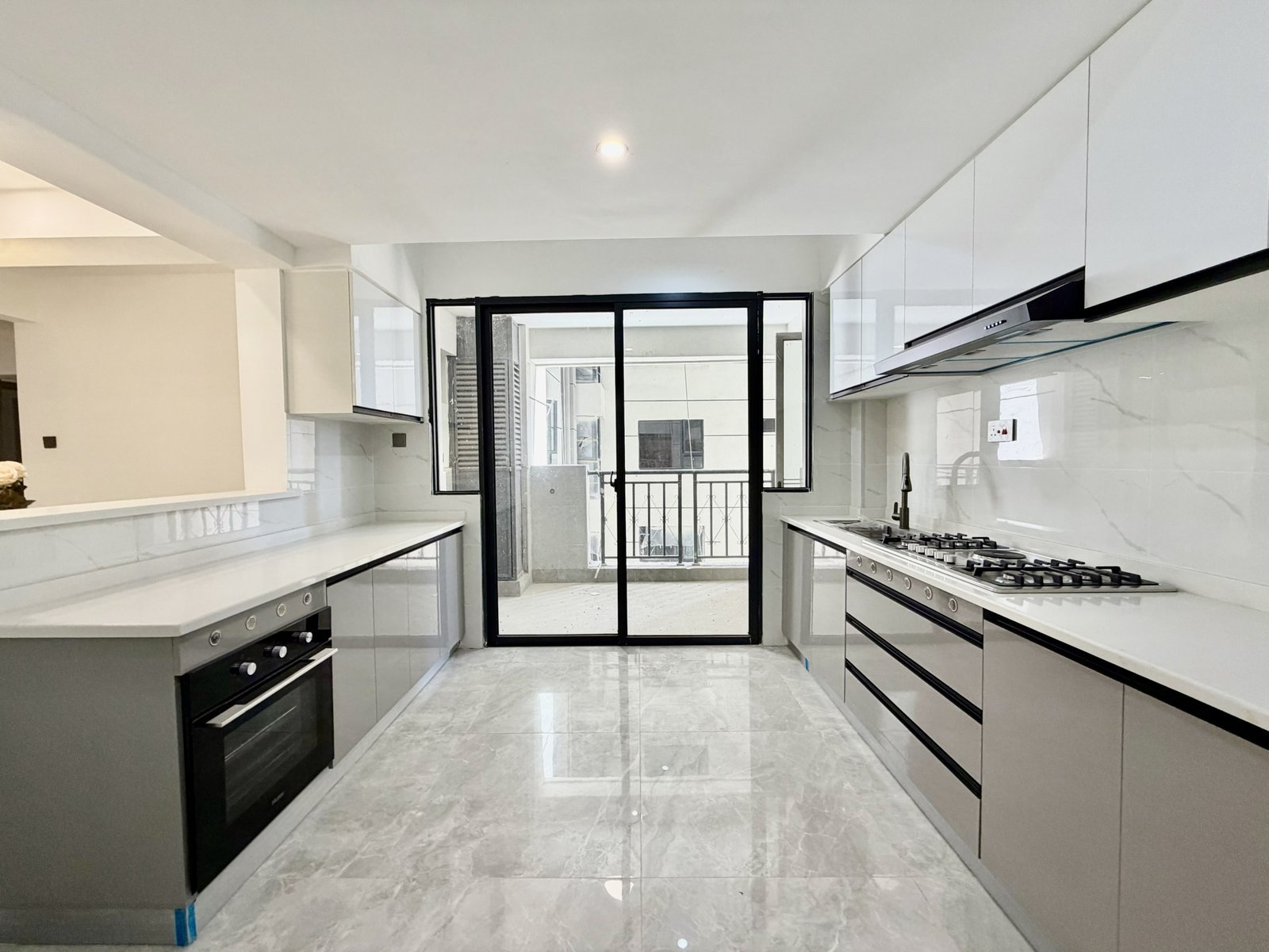 modern designed kitchen area of 3 bedrooms at Golden Street Residency In Kileleshwa