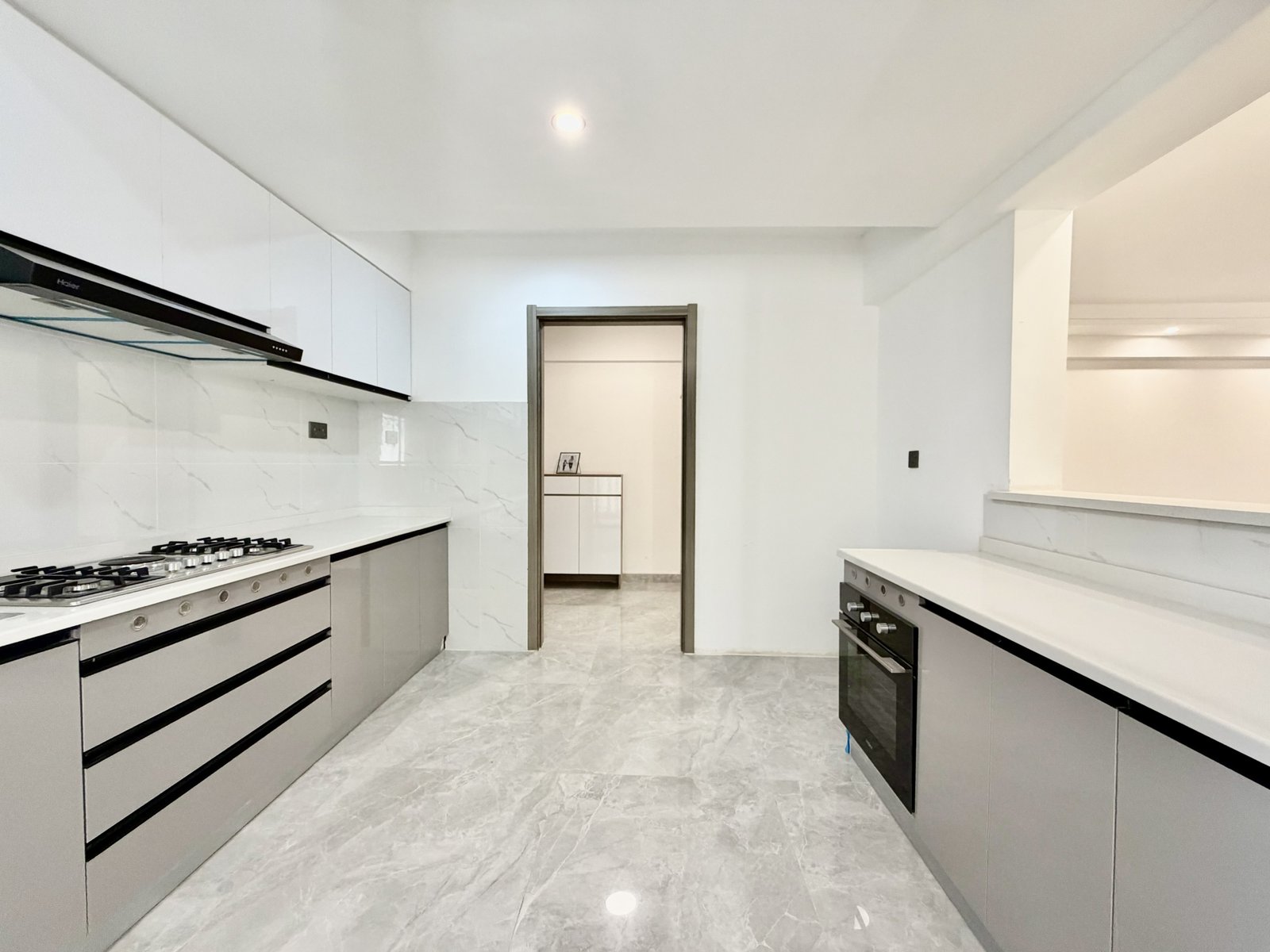 Kitchen area of 3 bedrooms side view at Golden Street Residency In Kileleshwa