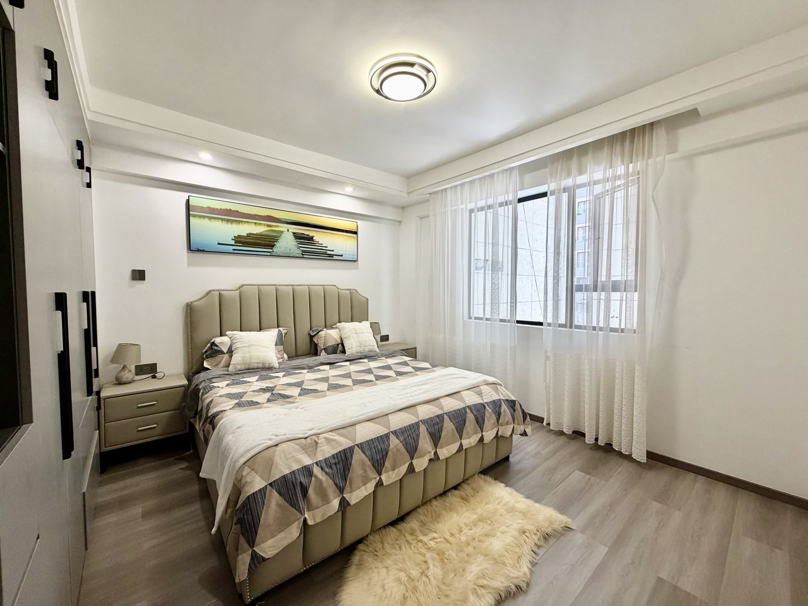 Well designed master bedroom area of 3 bedrooms at Golden Street Residency In Kileleshwa