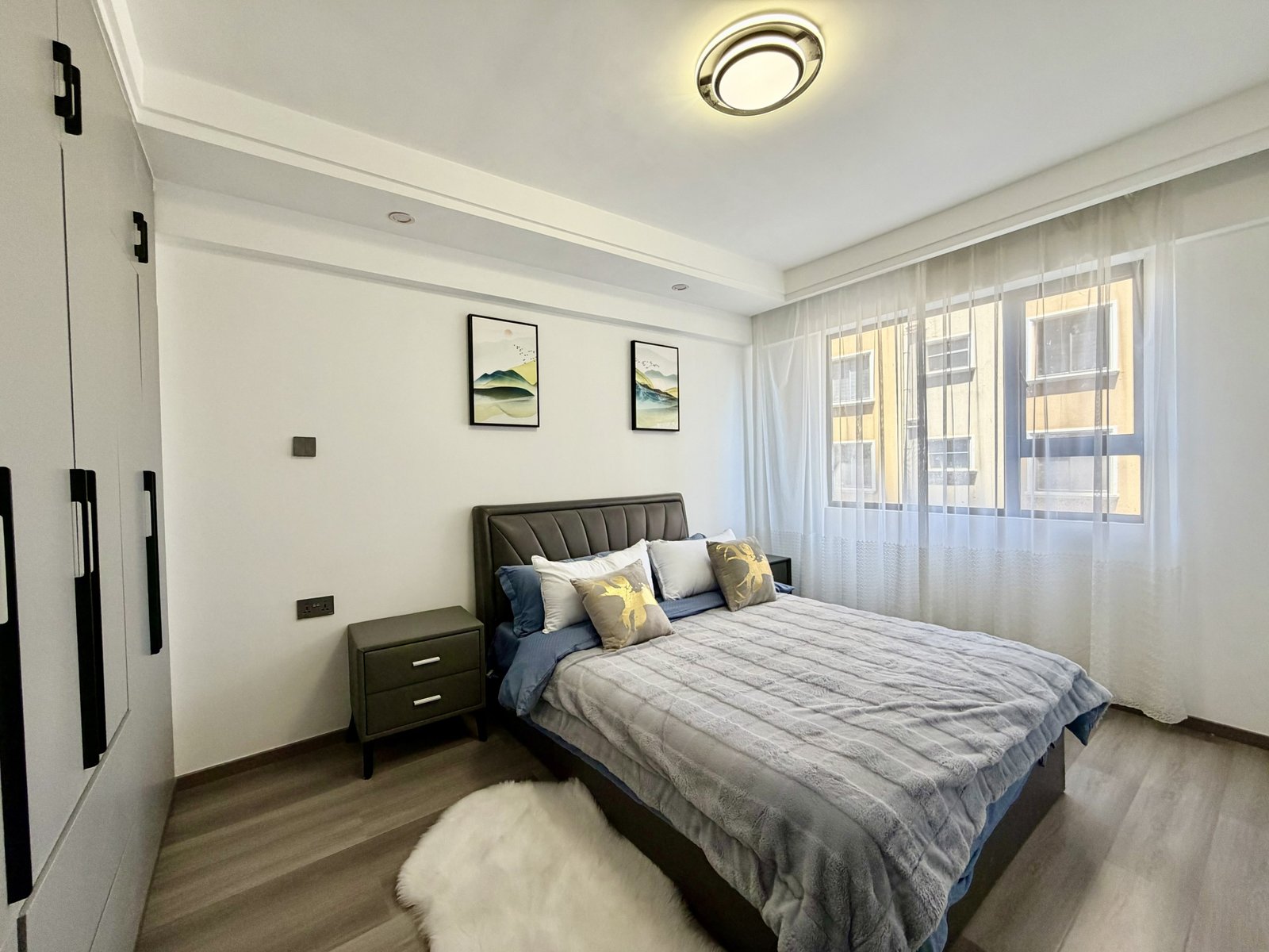 Elegant bedroom area at Golden Street Residency In Kileleshwa