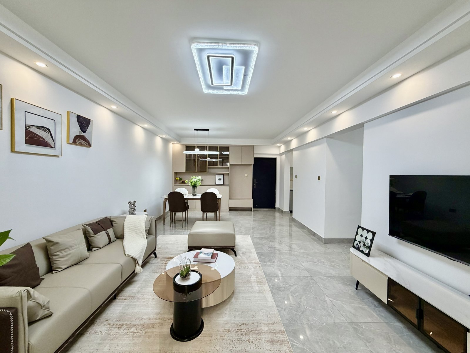 Living room area side view of 2 bedrooms at Crescent Residency In Kileleshwa