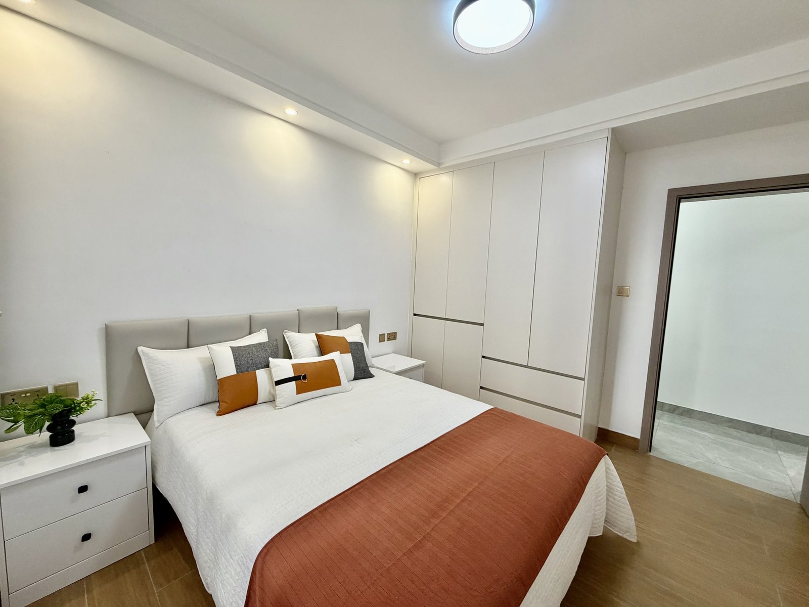 Elegant bedroom area of 2 bedrooms at Crescent Residency In Kileleshwa