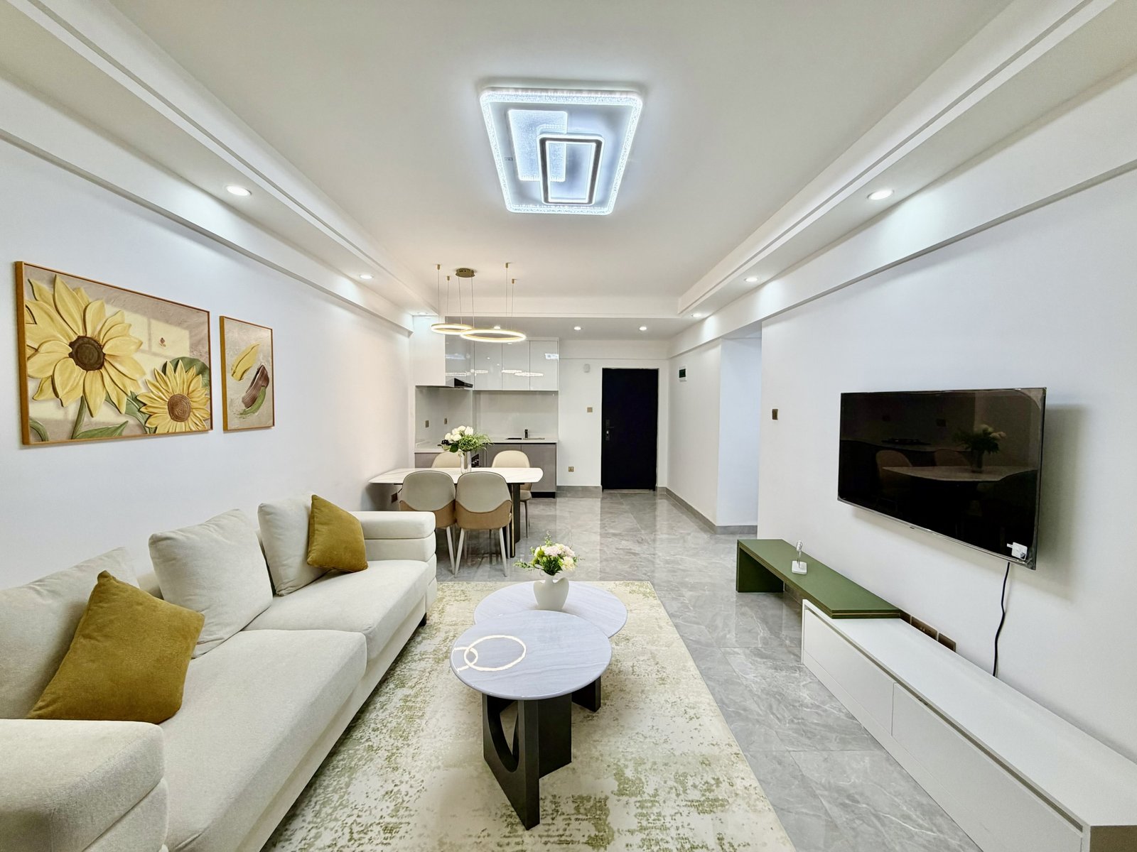 Living room area side view of 1 Bedrooms At Crescent Residency In Kileleshwa