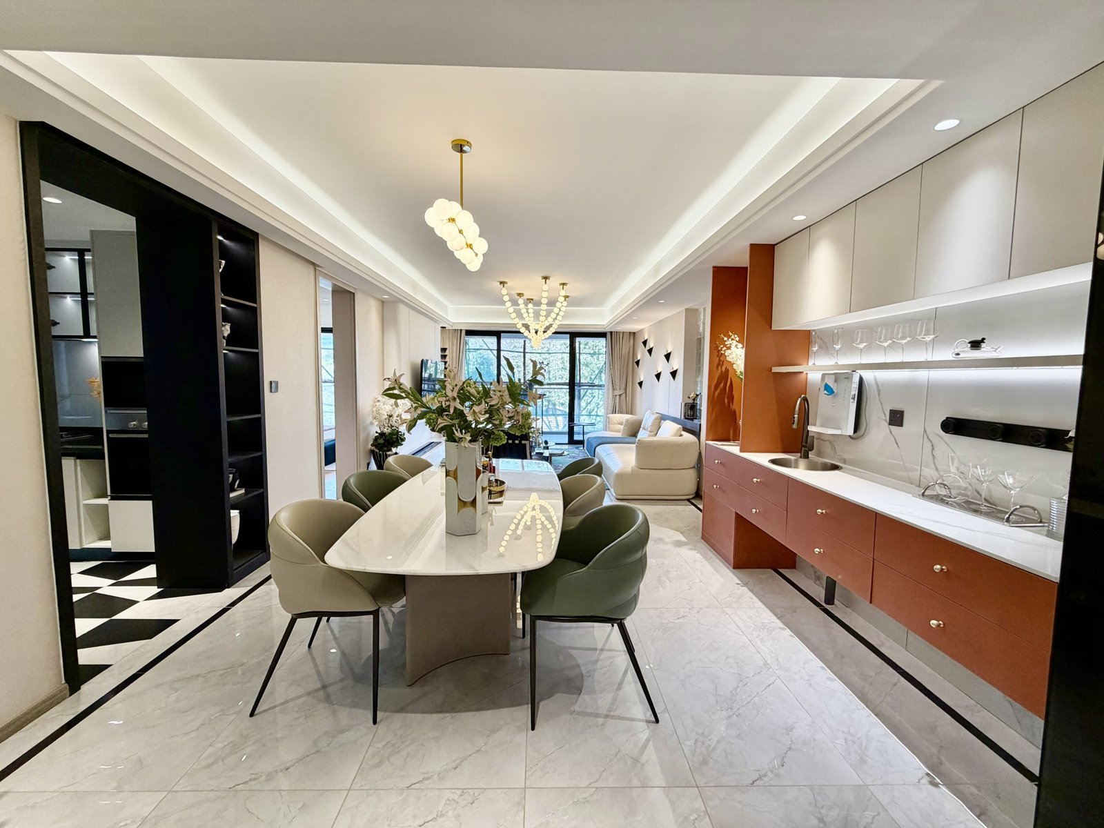 Spacious dining area of 3 bedrooms at Himalaya Horizon Apartments In Westlands
