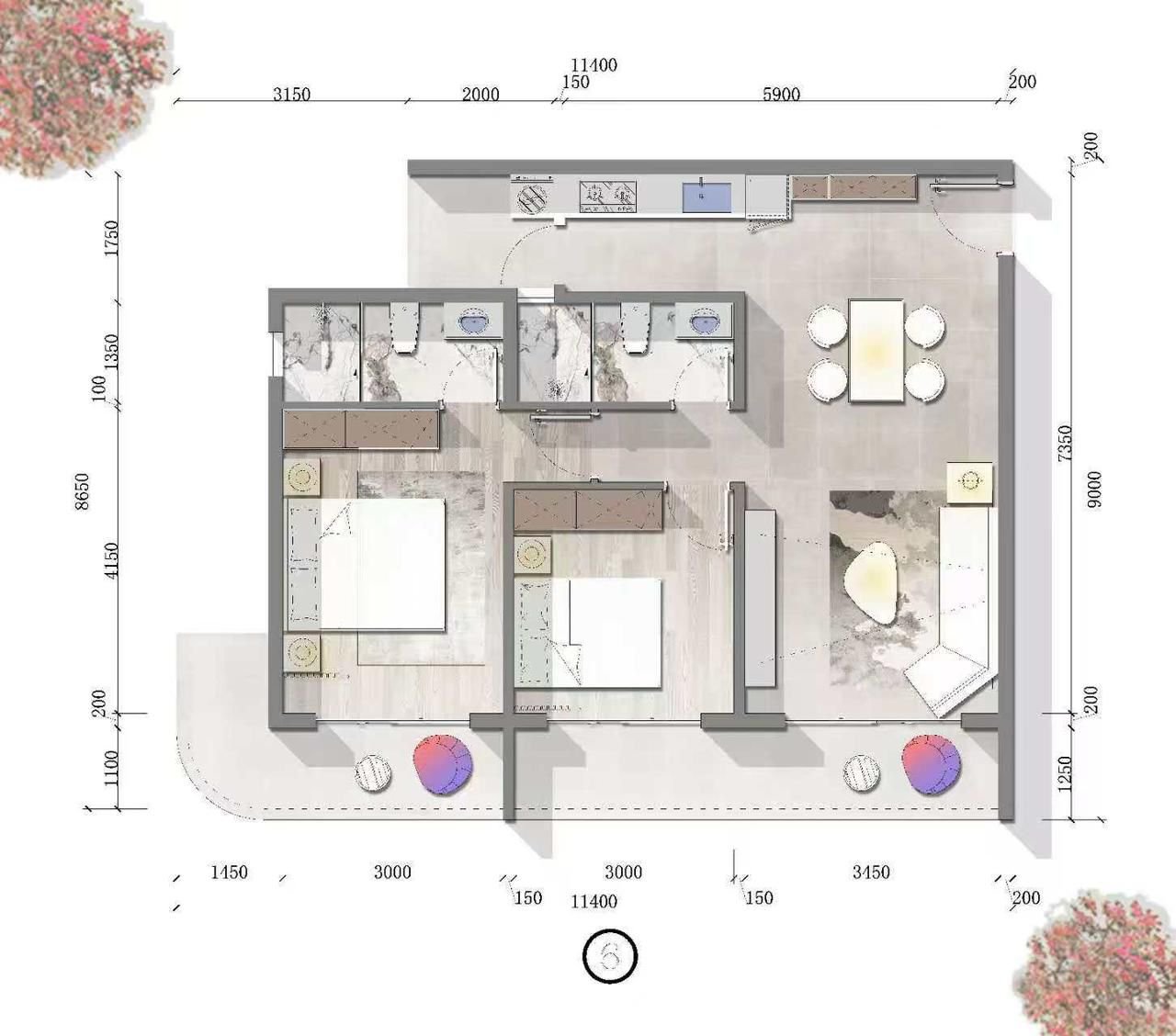 Layout photo of 2 Bedrooms At Lenana Springs Garden In Kilimani