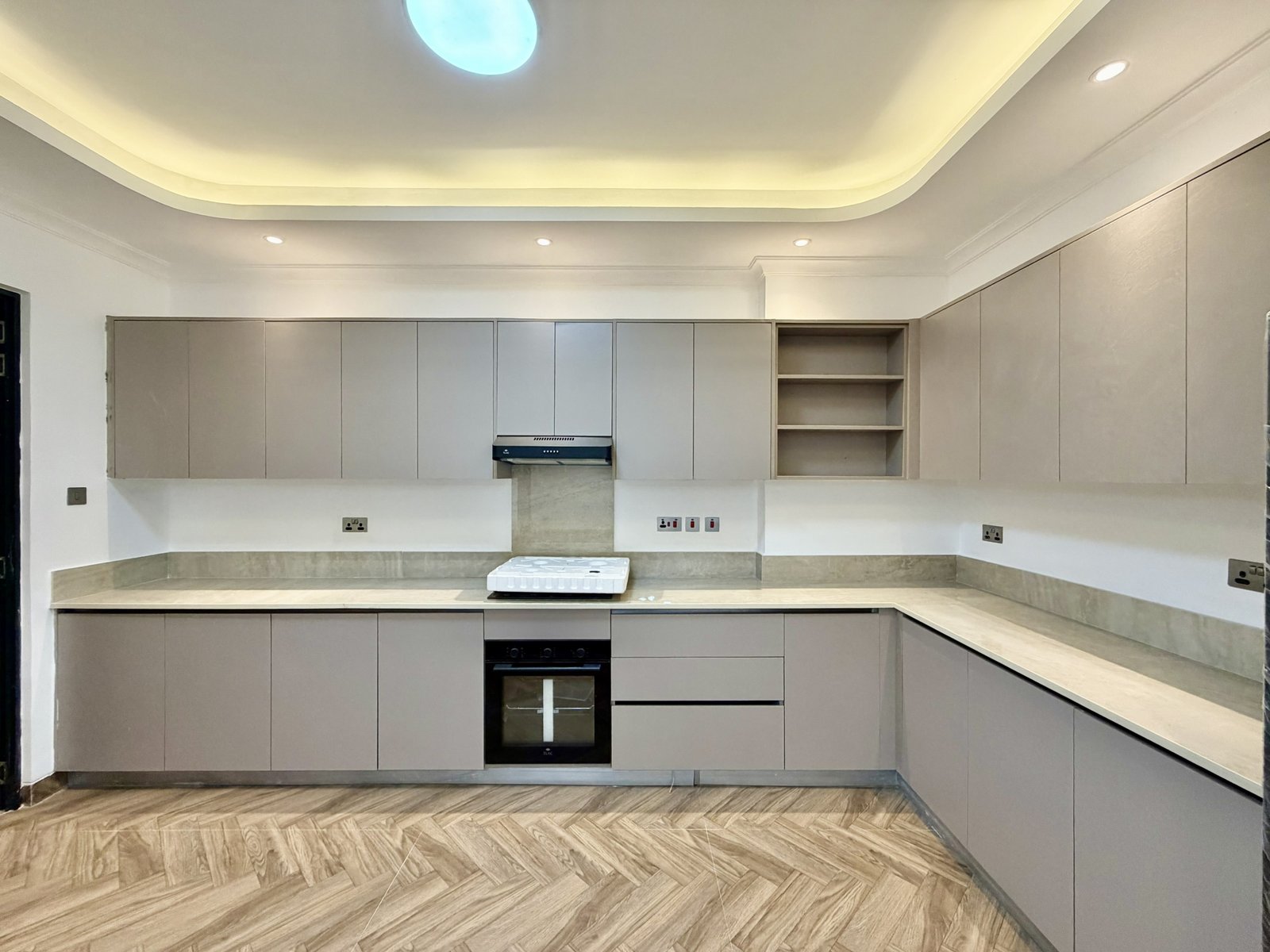 Modern kitchen area of 3 bedrooms at Hookwood Residency In Westlands