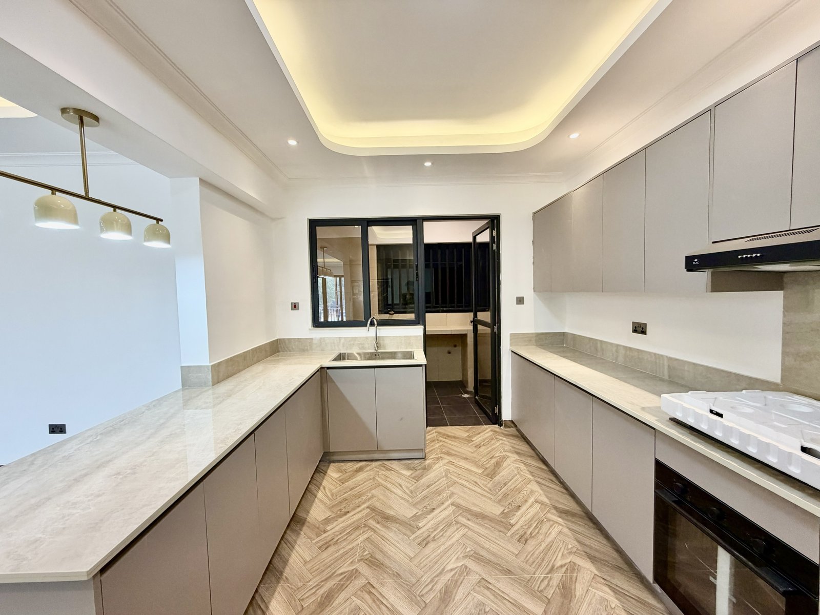Kitchen area of 3 bedrooms side view at Hookwood Residency In Westlands