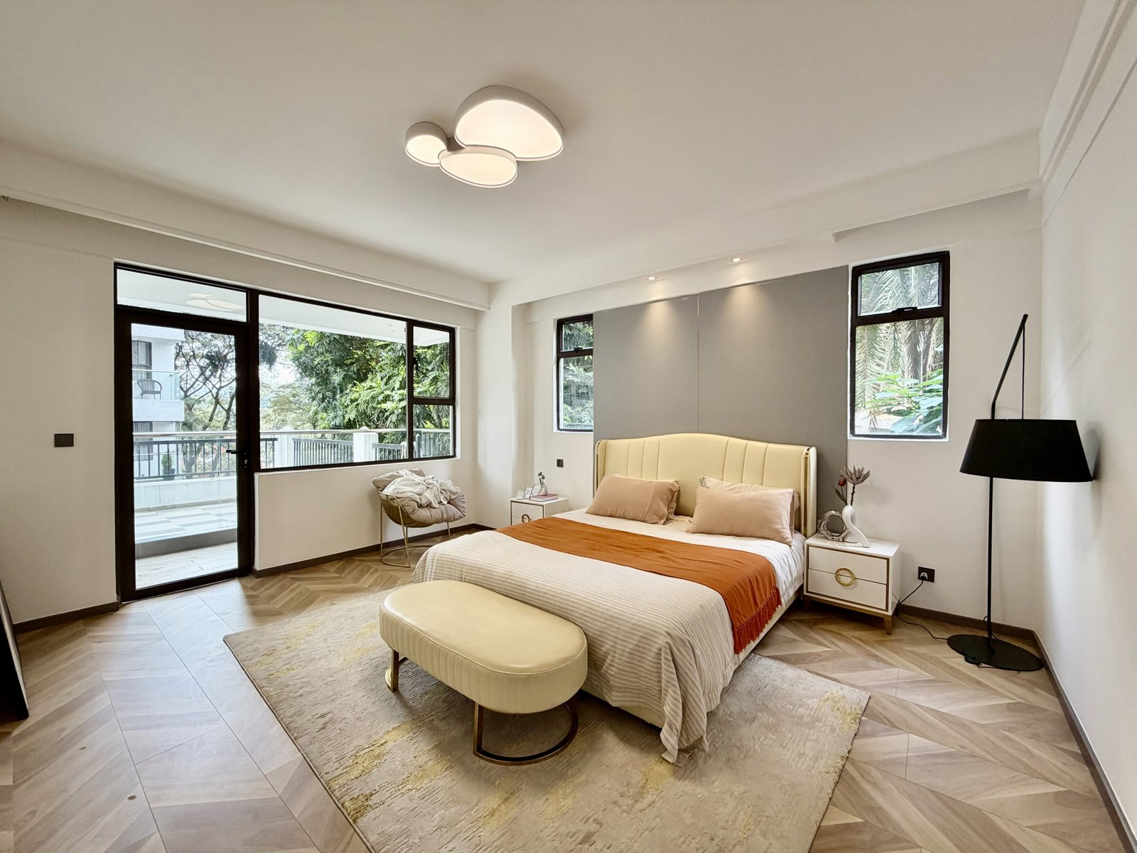 High end master bedroomm at comfy residences in kileleshwa