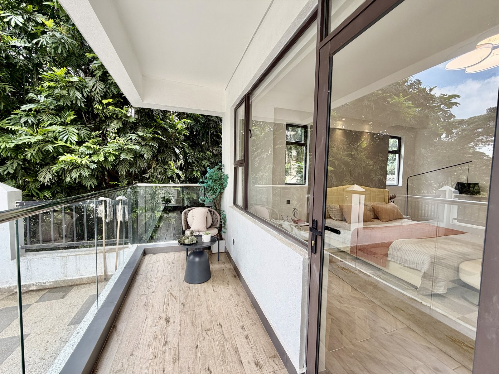 balcony of 4 bedrooms at comfy residences in kileleshwa