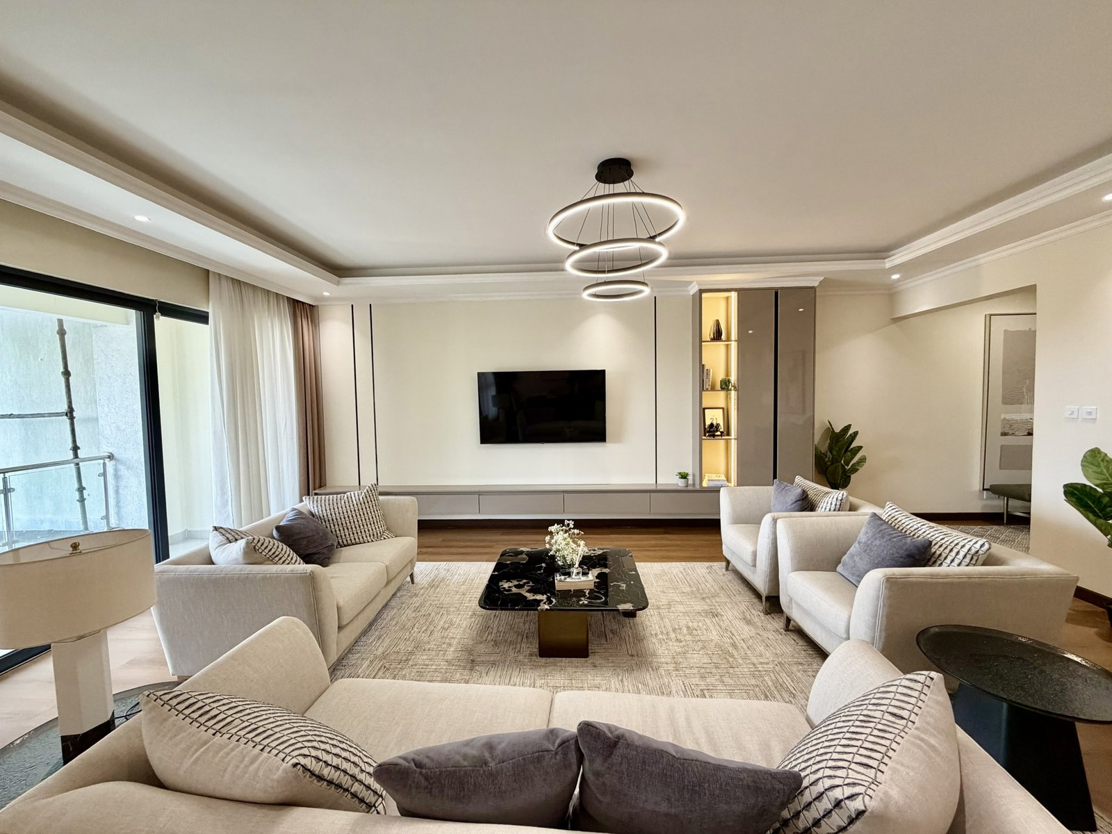 Stylish living room area at Beacon By Synina In kileleshwa