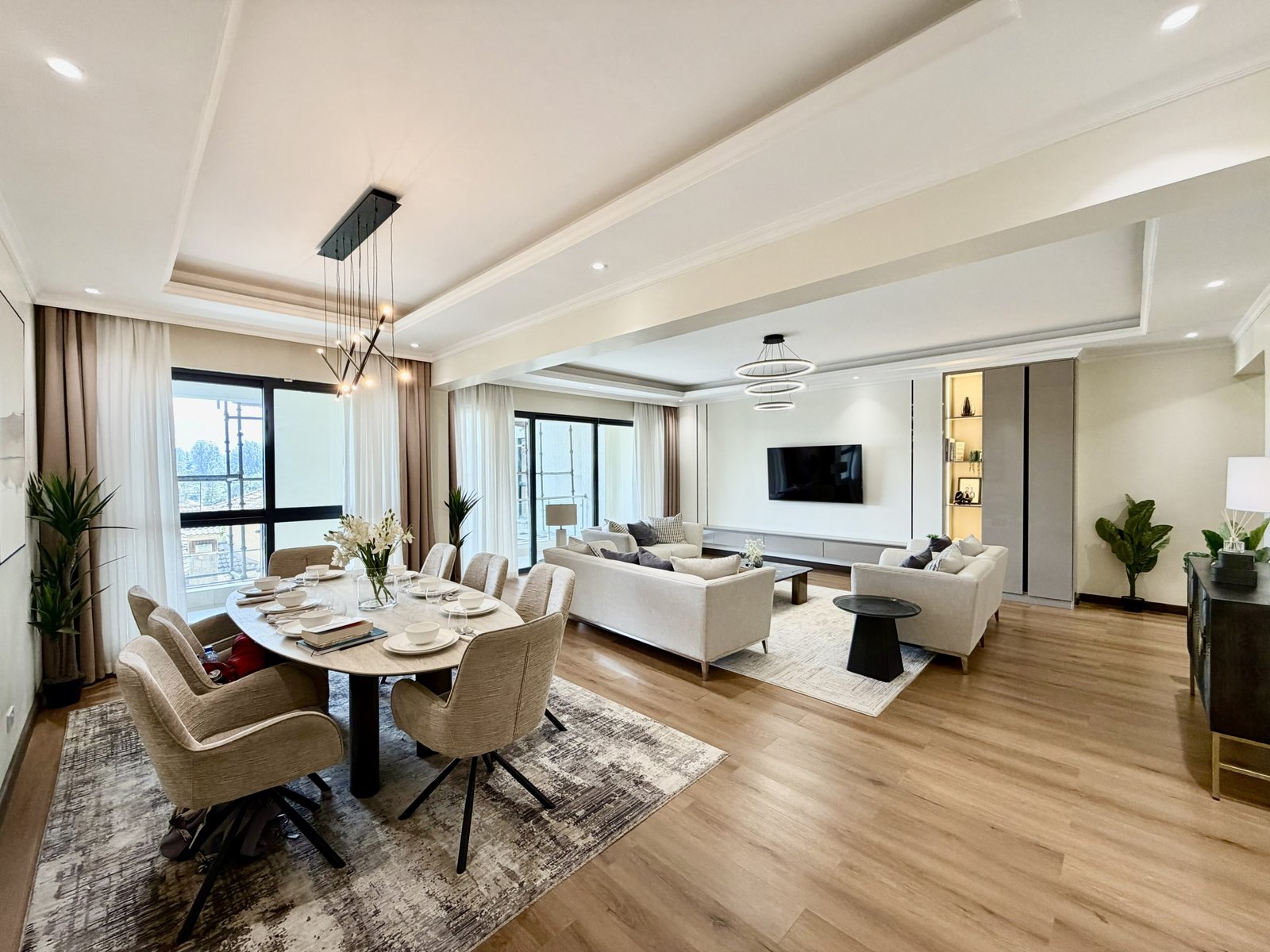 Dining and iving room area at Beacon By Synina In kileleshwa
