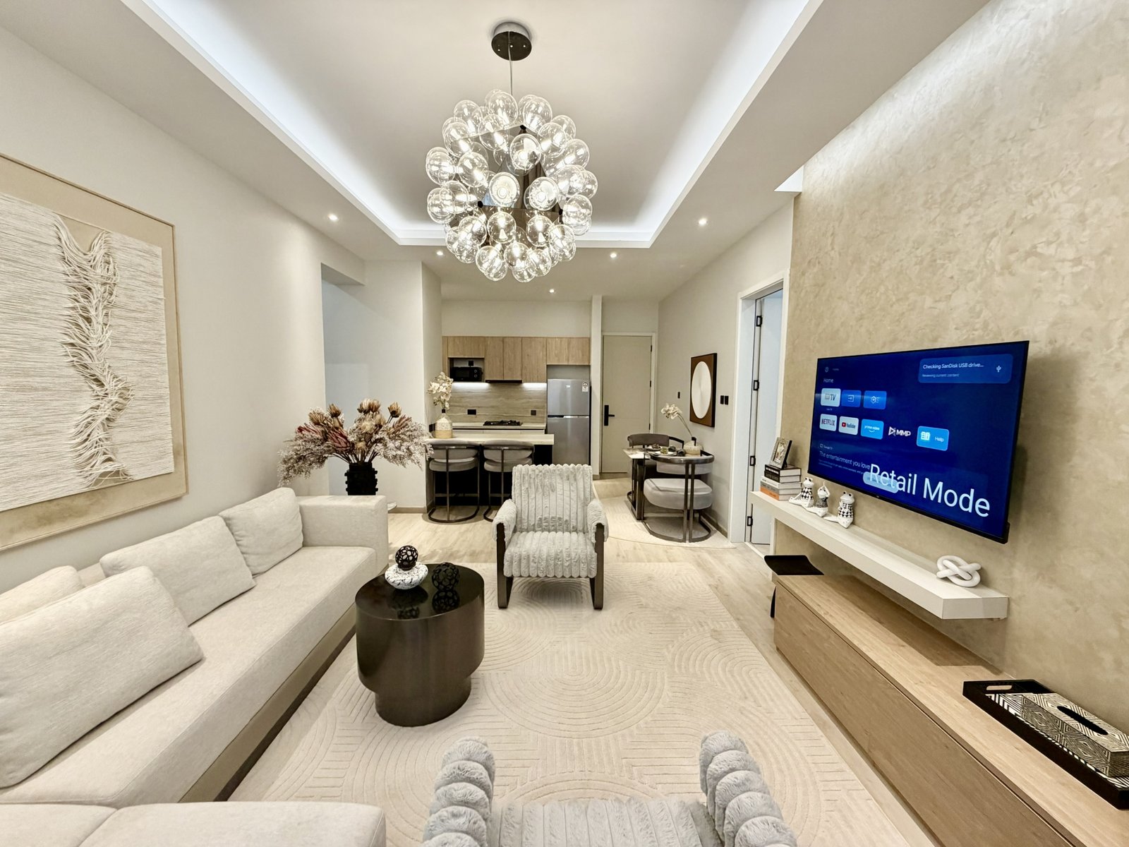 stylish living room area of 2 bedrooms at Verona Apartments in westlands