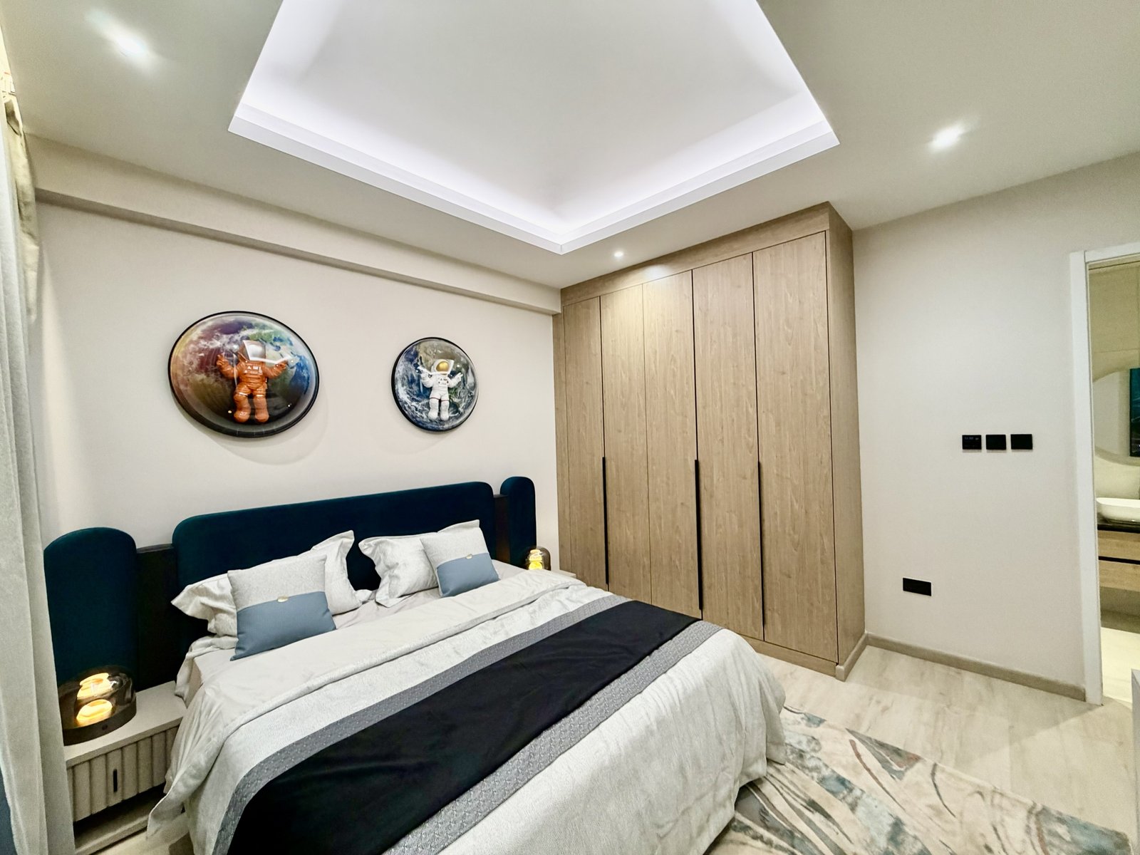 stylish bedroom at Verona Apartments in westlands