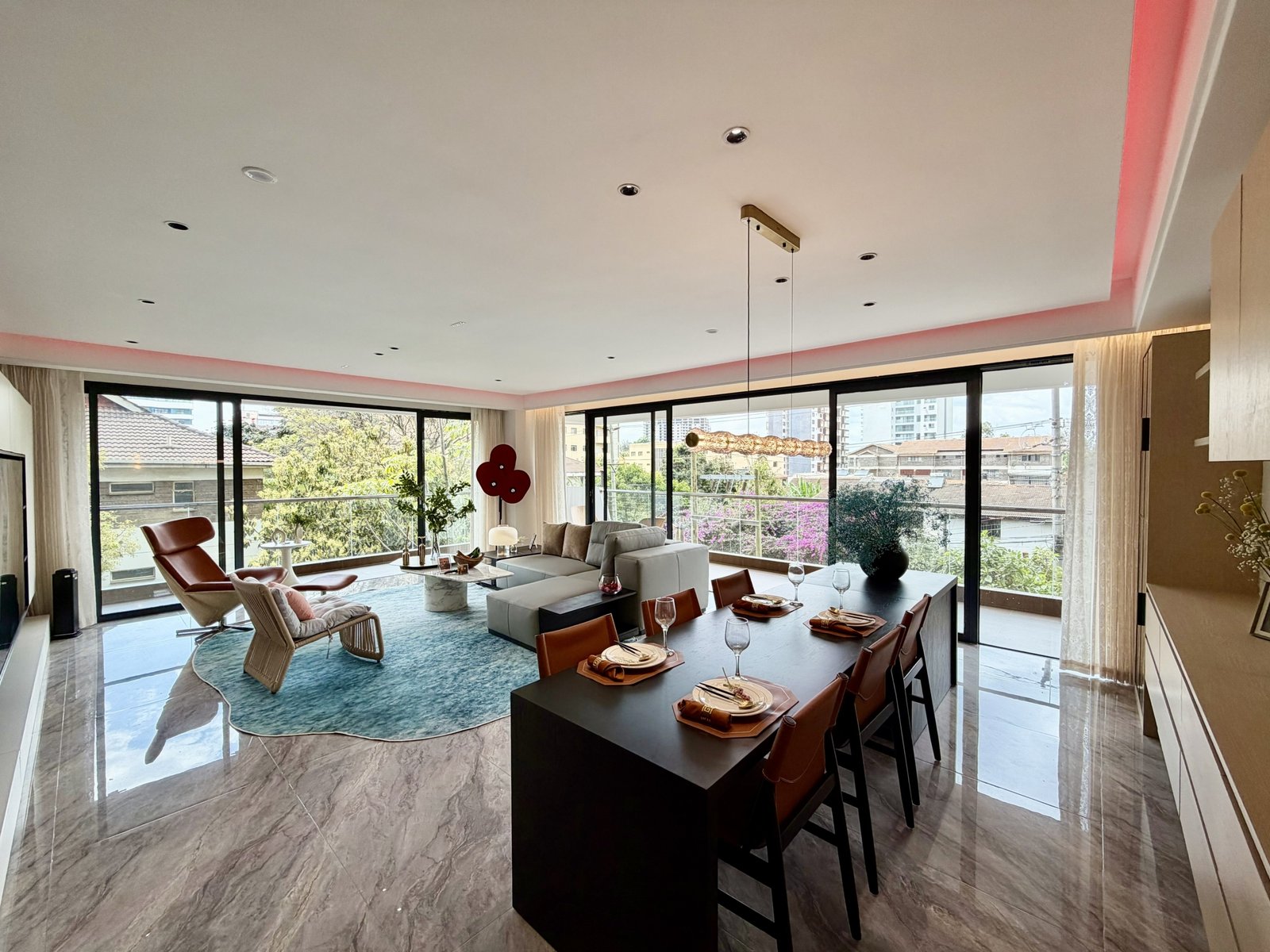 living and dining room area of 4 Bedrooms At Amani Residence In Westlands