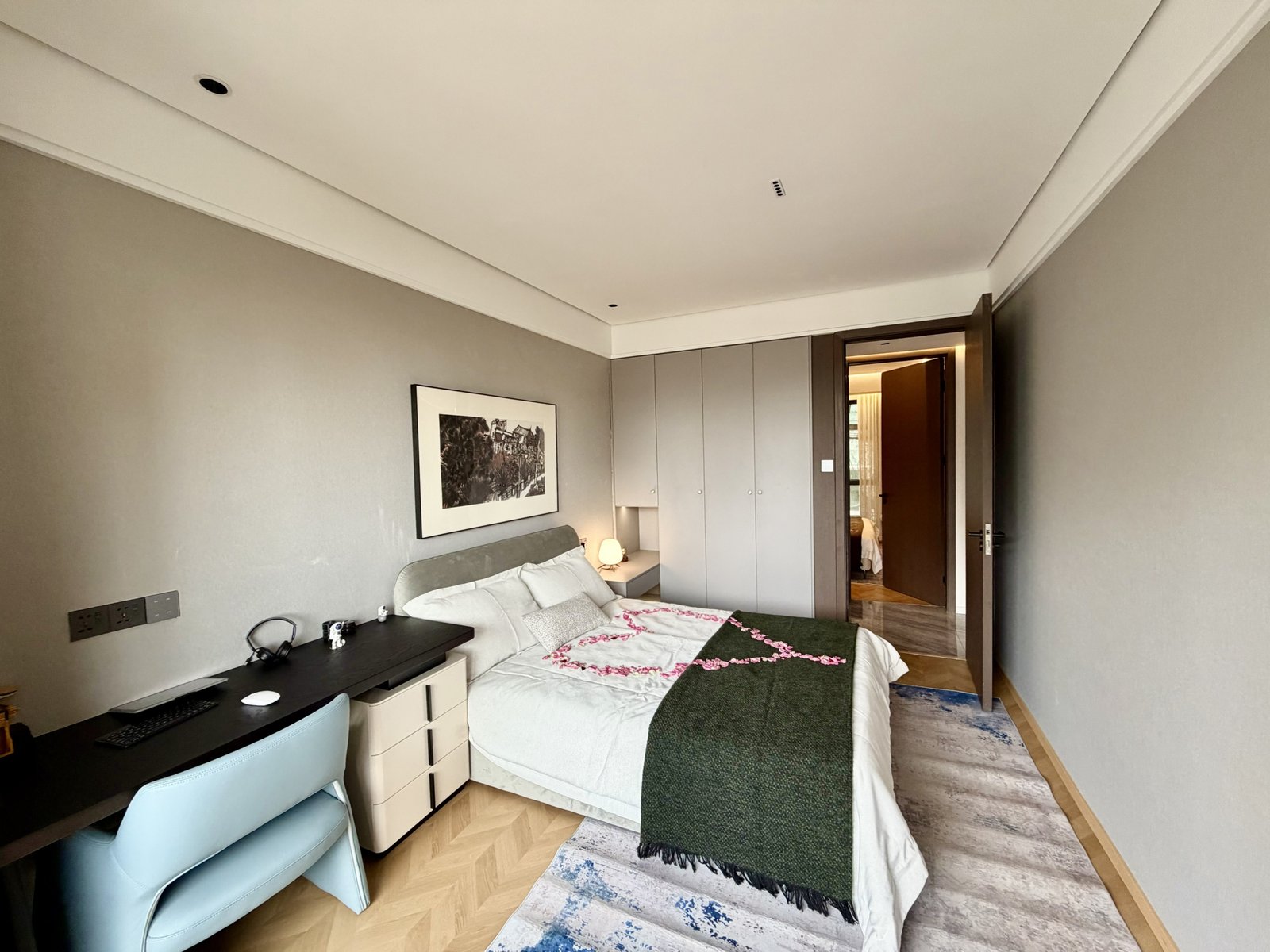bedroom side view at Amani Residence Apartments In Westlands