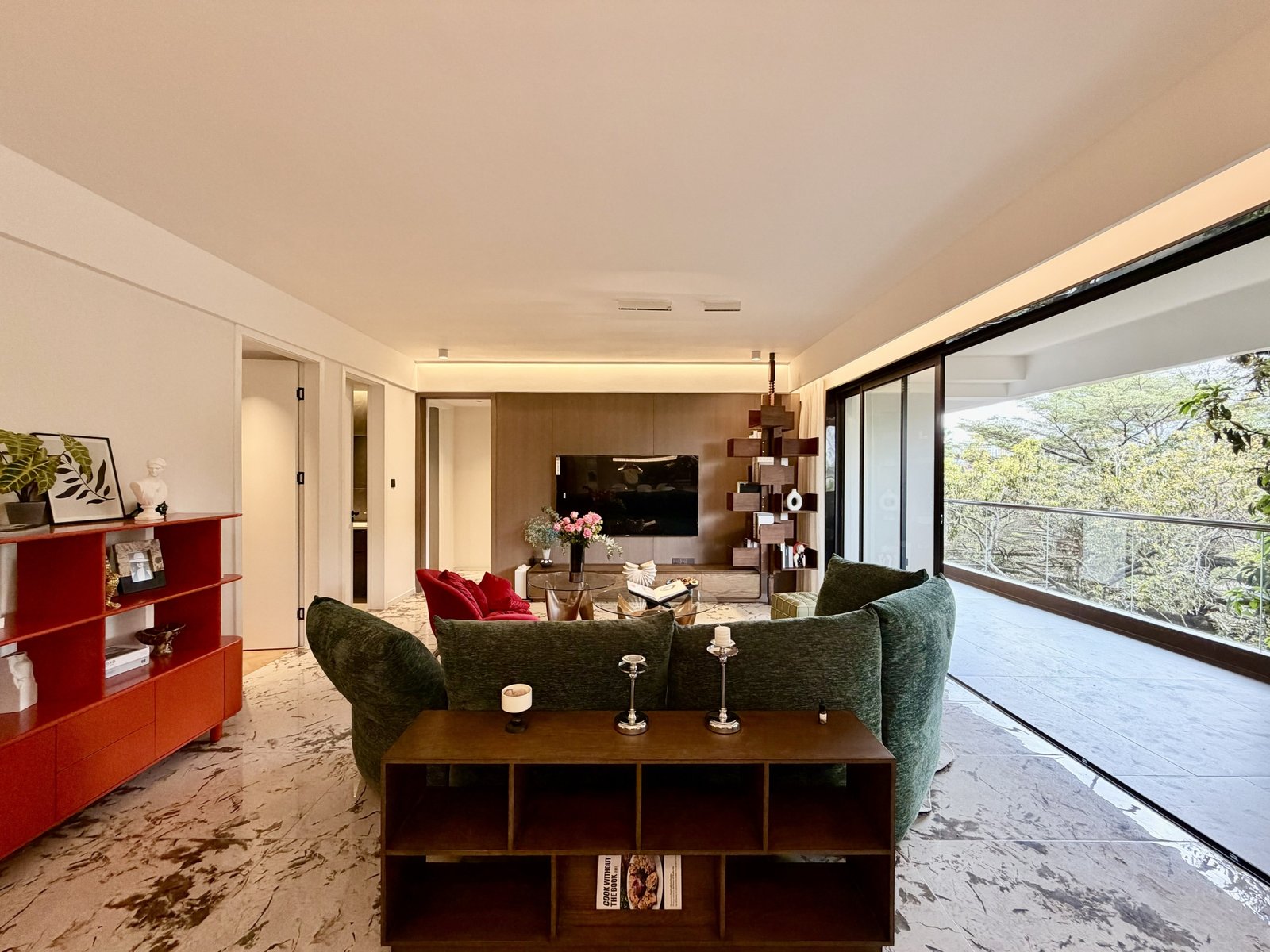 Luxurious living room area of 3 Bedrooms At Amani Residence In Westlands