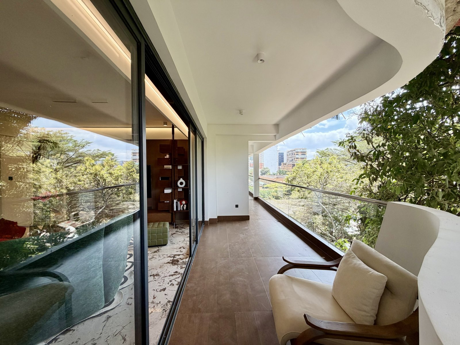 spacious balcony of 3 Bedrooms At Amani Residence In Westlands
