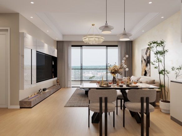 Living room and tv area of 2 bedrooms at Aether Residences In Westlands