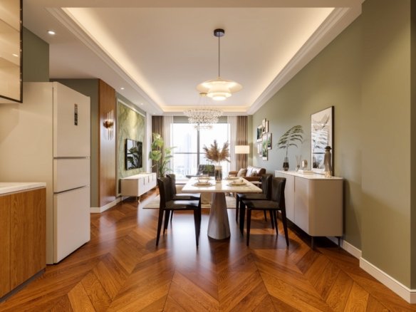 dining and living room area of 3 bedrooms at Berkeley Residence In Westlands